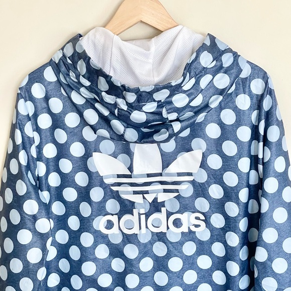 Adidas Originals Tokyo Windbreaker Blue Polka Dot Full Zip Jacket Women’s Medium - Picture 11 of 13